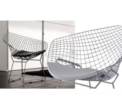 Poltrona Bertoia Diamante (Ao Cromado)