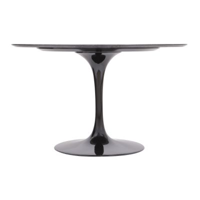 Mesa de jantar Tulipa Saarinen Redonda 107cm 4 lugares Preto Absoluto base Preta