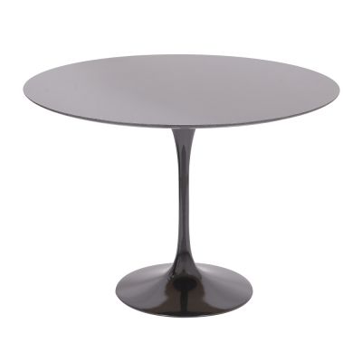 Mesa de jantar Tulipa Saarinen Redonda 107cm 4 lugares mrmore Sao Gabriel base Preta