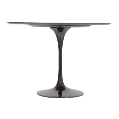 Mesa de jantar Tulipa Saarinen Redonda 107cm 4 lugares mrmore Sao Gabriel base Preta