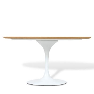 Mesa de jantar Tulipa Saarinen Oval 137x244cm de 8 a 10 lugares madeira Freijo base Branca