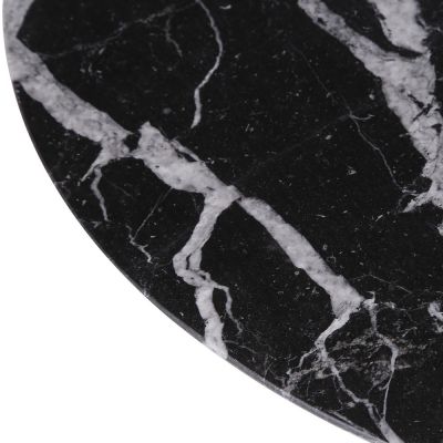 Mesa de jantar Tulipa Saarinen Redonda 124cm 6 lugares mmore Nero Marquina base Preta