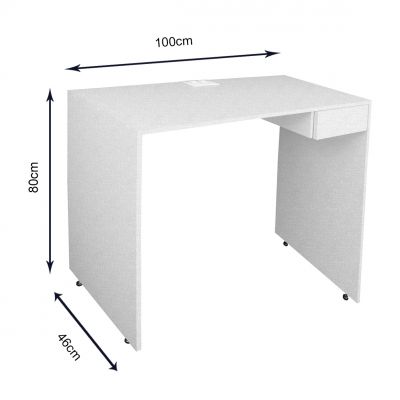 Escrivaninha para computador 1 gaveta com tomada Branco 1M