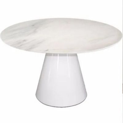 Mesa Jantar Cone para 6 cadeiras Espirito Santo Redonda 124cm base branca