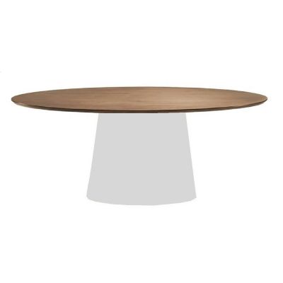 Mesa Jantar Cone de 6 a 8 Cadeiras Madeira Imb.Oval 122x235cm  base Branca