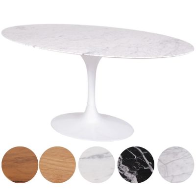 Mesa Saarinen Tulipa Jantar Oval (122X235x73cm) Mrmores e Madeira