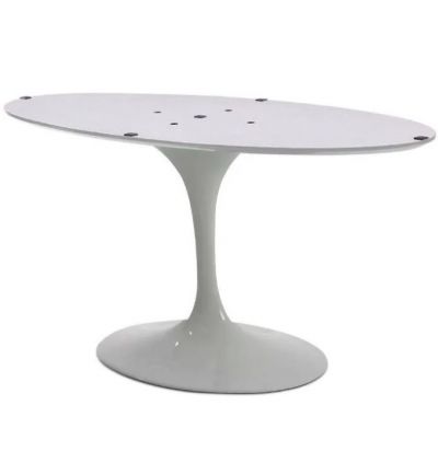 MESA SAARINEN TULIPA JANTAR OVAL (90X160x73cm) MRMORES E MADEIRA