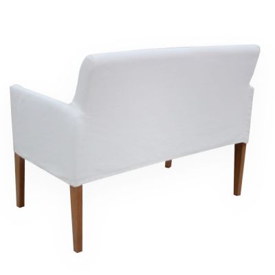 Poltrona 2 lugares Slimline em Linho com Capa de Sarja removvel e almofada decorativa