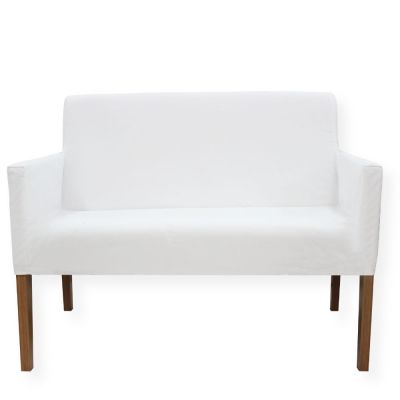 Poltrona 2 lugares Slimline em Linho com Capa de Sarja removvel e almofada decorativa