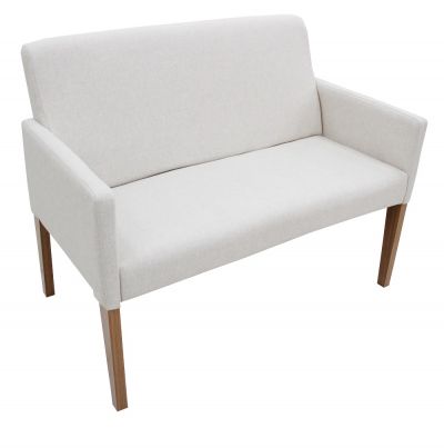 Poltrona 2 lugares Slimline em Linho com Capa de Sarja removvel e almofada decorativa