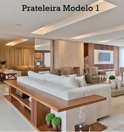 Estofados de Design Moderno Melbourne com Prateleiras em Mdf