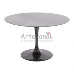 Mesa Saarinen Tulipa Jantar Redonda 124cm Preto Sao Gabriel