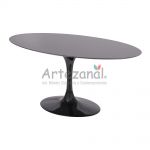 Mesa Saarinen Tulipa Jantar Oval (90X160x73cm) Preto Sao Gabriel