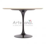 Mesa Saarinen Tulipa Jantar Redonda 124cm Tampo Madeira