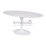 Mesa Saarinen Tulipa Jantar Oval (100X180x73cm) Carrara Venatino