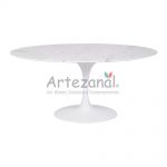 Mesa Saarinen Tulipa Jantar Oval (100X180x73cm) Carrara Venatino