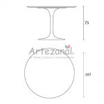 Mesa de jantar Tulipa Saarinen Redonda 107cm 4 lugares Preto Absoluto base Preta