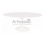 Mesa de jantar Tulipa Saarinen Oval 90x160cm de 4 a 6 lugares mrmore Nanoglass base Branca