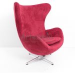 Poltrona Egg Decorativa Suede SD 27 Vermelho