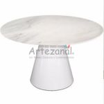 Mesa Jantar Cone para 6 cadeiras Espirito Santo Redonda 124cm base branca