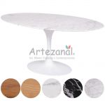 Mesa Saarinen Tulipa Jantar Oval (122X235x73cm) Mrmores e Madeira