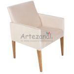 Poltrona decorativa Sala Quarto Viviane Veludo bege Design luxo