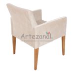 Poltrona decorativa Sala Quarto Viviane Veludo bege Design luxo