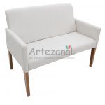 Poltrona 2 lugares Slimline em Linho com Capa de Sarja removvel e almofada decorativa