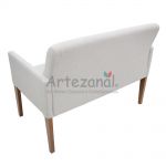 Poltrona 2 lugares Slimline em Linho com Capa de Sarja removvel e almofada decorativa